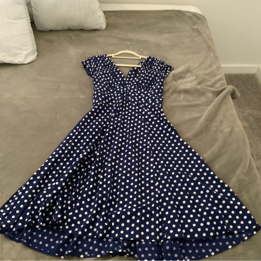 Trashy Diva Big Polka 1940s Dress Sz 12
